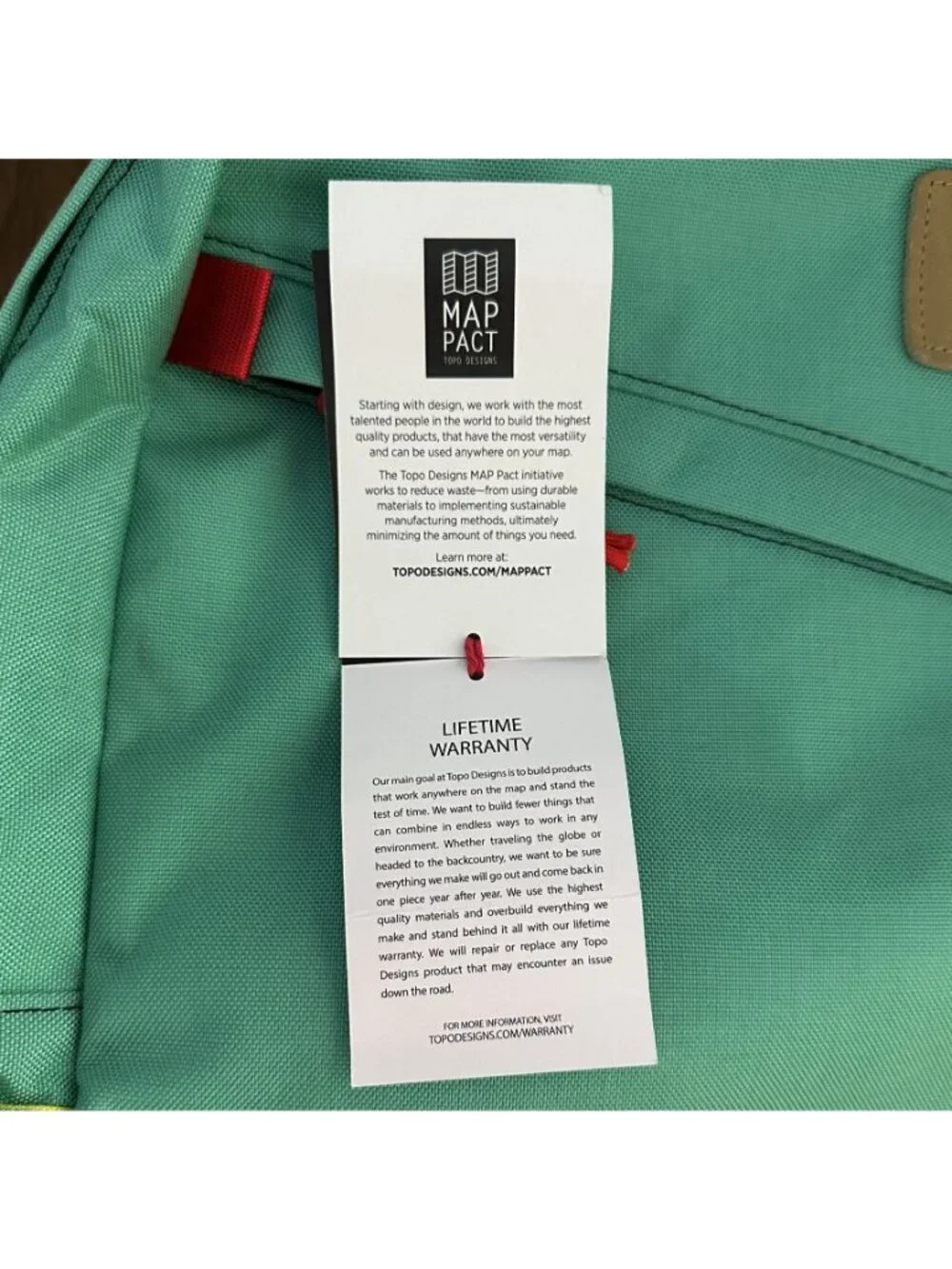 Topo Designs x Madewell Daypack Backpack Turquoise Leather Limited Edition L1089